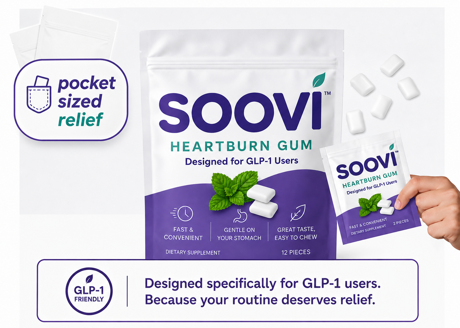 Soovi Heartburn Gum — pocket-sized relief designed for GLP-1 users